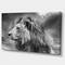 Designart - Grey Wild African Lion - Animal Canvas Art Print